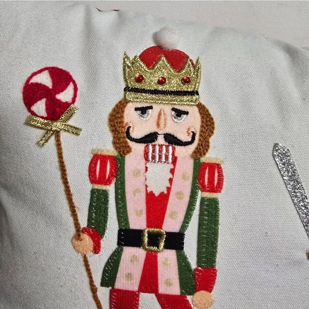 Red & White Nutcracker Decorative Christmas Pillow, 19